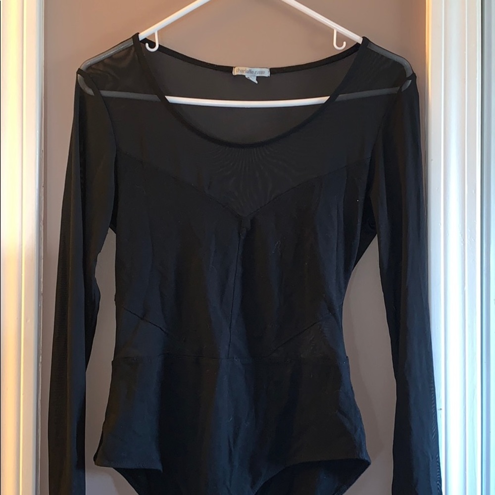 Charlotte Russe black one piece button Leotard